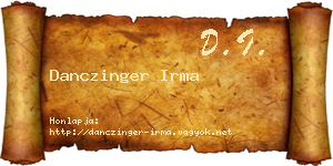 Danczinger Irma névjegykártya